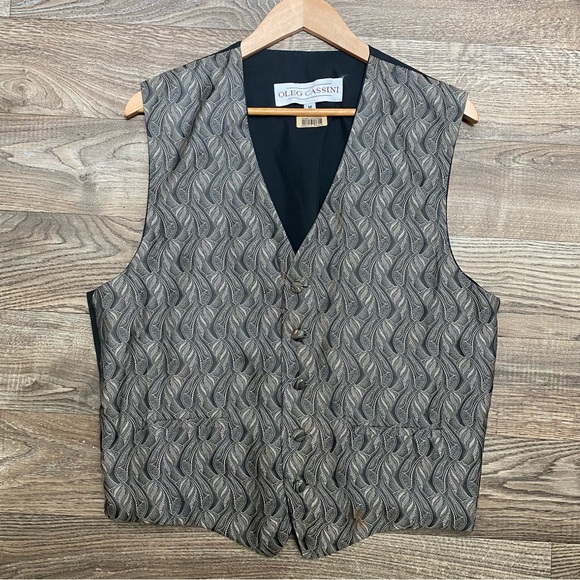 Oleg Cassini Vintage Abstract Waistcoat Vest - Picture 16 of 16
